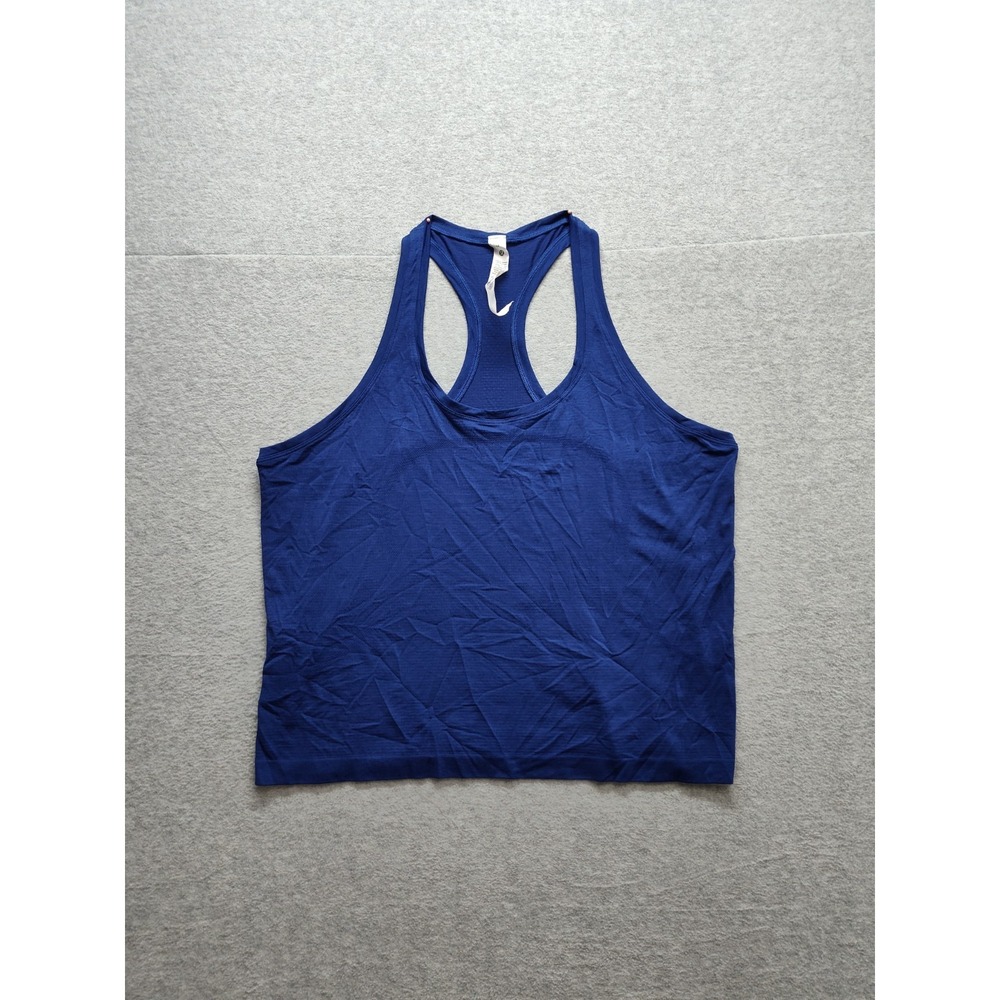 Lululemon‎ Women Athletic Tank Top 14 Blue Racerback Scoop Neck Gym Performance
